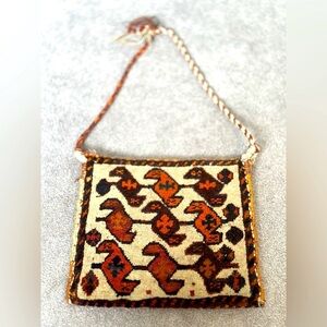 Turkish Handmade Vintage Kilim Rug Ethnic Tribal Wool Tapestry Bag GVC